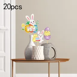 TRENDIVIBE 20 Pieces Easter Vase Decorations Celebration Simple to Assemble Planter Sticks image 2