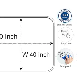 Stylista Waterproof Square Center Tea Coffee Study Table Cover,Size 40x40 inches Ditzy Pattern Grey Base(Polyvinyl Chloride, Pack of 1) image 3