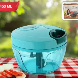 Handy Chopper Manual Food Processor, 450 ML, 3 Blades (Green) image 1