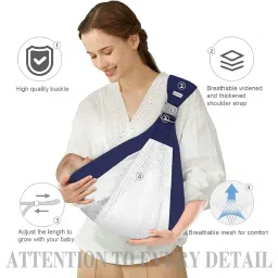 JAHAP CREATION Baby Sling Carrier for Newborns and Toddlers – Soft, Adjustable, Hands-Free Baby Wrap – Ergonomic Baby Holder with Breathable Mesh and Padded Shoulder Strap for Comfort and Bonding image 4