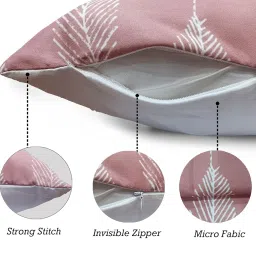 Furnishya Premium Diwan Set Pillows 5 with Bolster 2 | 8 Pcs Diwan Cover Set for Living Room Decor with Soft Pillow Covers (Pink) image 1