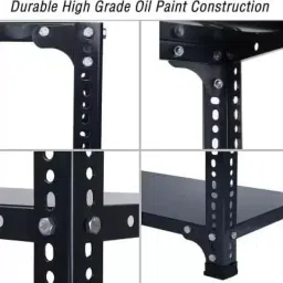 Rack chahiya Steel Slotted Angle Rack CRC Sheet 2 Shelves Multipurpose Storage Rack Painted Storage Rack, Dimension12''X24''X36'' (DA Grey) (24 Gauge) image 2