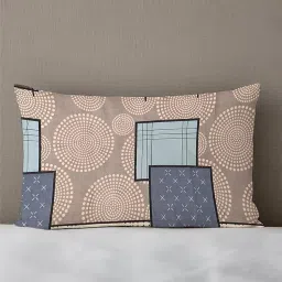 YMORIA 250 Tc Glace Cotton Super Soft Flat Double Bed Bedsheets with 2 Pillow Covers for Bed King Size (Size-90 X 100 Inch) (Beige and Grey) image 2