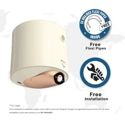 Venus Audra 6 Litres (Ivory) Storage Water Heater | Porcelain Enamelled Tank | 5-Star | ISI | Multi-Safety System Geyser 6 ltr capacity | Guarantee-7 Years on Inner Tank | High-Rise Compatible | 8 Bar image 2