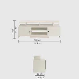 Kashvi Engineered Wood Tv Unit for Living Room Floor Standing Tv Cabinet with Storage Shelf Tv Panel Set Top Box Stand Rack, for Upto 55 inch (White) image 1