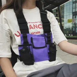 Elbme® Hip-Hop Functional Chest Bag Vest Trendy Backpack image 4