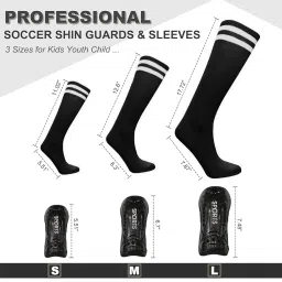 Soccer Shin Pads, Kids Soccer Shin Guards Board, Perforated Breathable & Protective Gear, Sports Safety Legs Shinguard Protector for 3-6 Years Teenagers (Blue) image 5