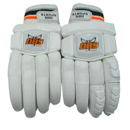 DBS & SONS Super Test White Cricket Batting Gloves | Right-Handed Batting Gloves for Cricket Players | Durable, Comfortable & Protective Hand Gloves (Youth) image 1