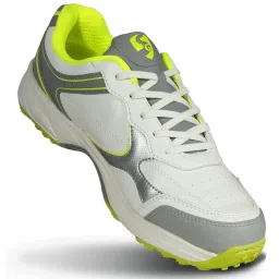 SG Armour Stud Cricket Shoes – White/Grey/Lime, Lightweight, Comfortable & Durable Studs for Professional Cricket image 4
