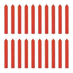 Parkash Candles Paraffin Wax Chime Candles Set of 20 | Ritual Spell Candle | Unscented (Red) image 2
