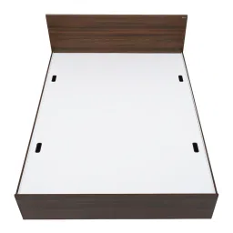 Nilkamal Arthur Queen Bed with Box Storage | Engineered Wood | 1 Year Warranty | Contemporary Design | Walnut image 2