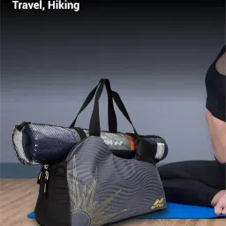 Nivia Yoga Bag 3.0, Polyester, for Men & Women (Grey-Yellow),Capacity-18 litres image 2