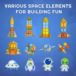 WireScorts® Magnetic Tiles for Kids, Magnetic Building Blocks for Kids 3 4 5 6 7 8 Years, Educational Learning Toys for 2 3 4 5 Year, Magnetic Toys for Kids, Learning Educational Brain Toys - 28Pcs image 1