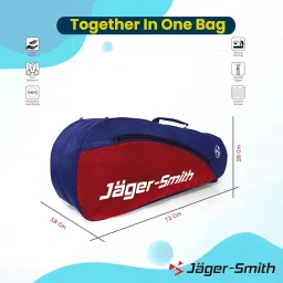 Jager-Smith Glaze Red (Two Compartment) I Soft Padded Straps | Spill Proof | Durable Badminton Sports Bag image 1