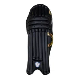 Time Sports Gold Edition Cricket Batting Pads, Lovelorn Black, Full Protection with Knee Cap Guard, Lightweight Ergonomic Design, Shock Absorbing Padding, Match-Ready Protective Gear image 2