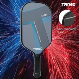 TANSO ZARD Graphite Pickleball Paddle with Free Full Racquet Cover (Roughened Carbon Fibre Surface Pickleball Paddle, 16mm Thick Honeycomb Core, Elongated 419mm for Maximum Power) (Frost) image 2