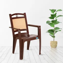 Nilkamal Set of 2 CHR2197 Plastic Chair, Weather Brown and Biscuit image 1