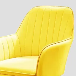 Chair Maker Velvet Dining Chairs, Golden Metal Legs Chair for Living Room Bedroom Restaurant, Cushion Seat Chair (Yellow) image 4
