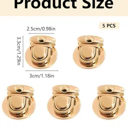 5PCS Purse Clasp for DIY Craft,Tuck Lock, Turn Lock, Bag Clasps and Closures,Wallets, Handbags Making, 9.5g Purse Making Supplies image 1