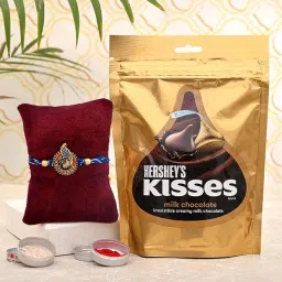 CraftVatika Rakhi Chocolate Pooja Coin Gift Combo, Rakhi Set of 1 for Brother Bhaiya Men Boy, Peacock Rakhi with Chocolates Gift Hamper, 33.6grams image 2