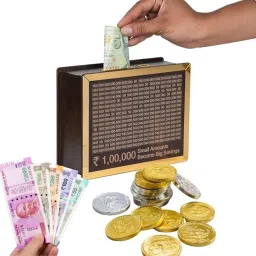 Kidi Bank for Money 100000 Saving Box – Multicolour Piggy Bank with Lock for Kids & Adults | Smart Plastic Gulak for 1 Lakh+ Rupees | Coin & Cash Collector Safe Box | Trending Gift, Gullak, Hundial image 1