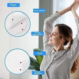 Disposable Underarm Sweat Pads for Men | Women – Highly Absorbent, Cotton, Anti-Allergic, Anti-Bacterial, and Odor-Control Underarm Sweat Pads, Peel-Off (Pack of 20) image 3