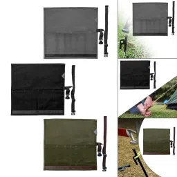 SAZ DEKOR Tent Stakes Bag Waterproof Tent Pole Pegs Bag for Traveling Picnic Gardening Gray image 3