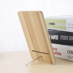 Krizkey Wooden Mirror 360 Degree Portable Adjustable Table Desk Mirror Vanity Makeup Mirror, Bathroom Living Room Shave Makeup Mirror image 2