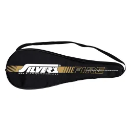 Silver's FIRE Badminton Kit (2 Racquets with Full Cover, 1 Box Feather Shuttlecock Pack of 3) FIRE Combo 1 with Feather Shuttle, Black/White image 3