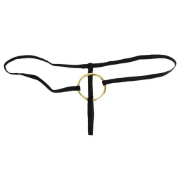 velura Club Bollywood® Black Men Thong with Gold AbsRing Underwear|Clothing Shoes & Accessories | Mens Clothing |Underwear|1 x Men's Underwear image 2