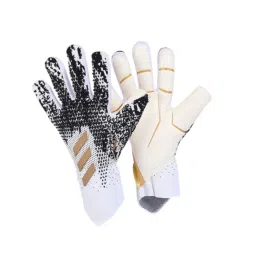 SAZ DEKOR Soccer Goalie Gloves Anti Slip Hand Protector Professional Goalkeeper Gloves Size 6 White and Gold image 5