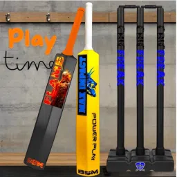Plastic Cricket Wicket with Stumps Set | Durable Cricket Stumps for Kids & Adults | Portable Outdoor Cricket Kit with Base for Garden, Beach, Backyard, Training & Fun Play_BSM4 image 3
