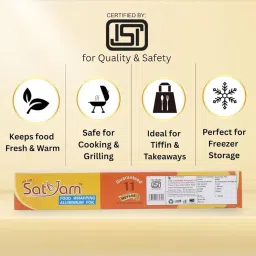 SatYam Aluminium Foil for Food Wrapping, 11 Micron, 9m + 2m Free Multipurpose Food Warm and Hygienic | Ideal for Storing, Packing, Wrapping, and Serving image 2