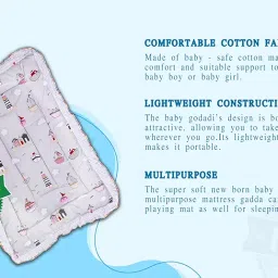 Baby Cotton Crib Sheet with Nautical Print, Quilted Play Mat with Lighthouse Design, Grey and Red, Pack of 1 image 5