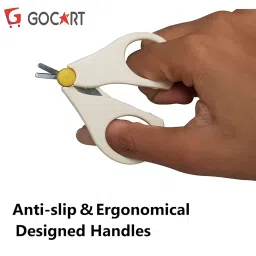 GOCART WITH G LOGO New Born Baby Safety Nail Scissors With Circular Cutter Head (White), 1 Count image 5