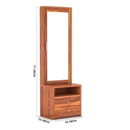 SOULMATE GALLARY Solid Sheesham Wood Dressing Table with Mirror and Storage || Wooden Dressing Table with 2 Drawer || Makeup Table Vanity || Dressing Table Bedroom Furniture || Honey Finish image 1