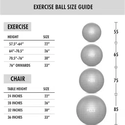 Body strength Workout Exercise Non-Slip Design Gym Ball for Fitness with Air Pump, Yoga Ball, Balance, Stability, Birthing, Great as Chair for Office Exercise Gym Equipment for Home (65CM) image 5