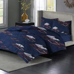 VAS COLLECTIONS 220 GSM Reversible Microfiber AC Comforter/Blanket/Quilt/Duvets for Winter King Size Double Bed (230X250 cm, Brown & Blue) image 2