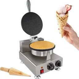 MAZORIA Commercial Waffle Cone Maker – Electric Ice Cream Cone Maker for Hotels, Restaurants & Cafes – Professional Quality, Non-Stick Plates, Quick & Easy Cone Making, Durable, 220V Silver image 3