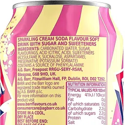 Barr American Cream Soda Flavour Soft Drink 330 ml image 1