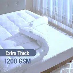 AJISH Super Soft Mattress Topper Single Bed 78X36 | Single Bed Topper Padding 2" inch | 1200 GSM Microfiber Top Surface Back & Neck Pain Relief | Comfort Sleep All Night (Dark Blue, 3 X 6.5 Feet) image 4