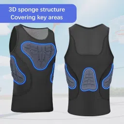 bnf Bnf® Mens Padded Vest Versatile Chest Protection for Skateboarding Rugby Training L|Protective Gear|Sporting Goods image 3