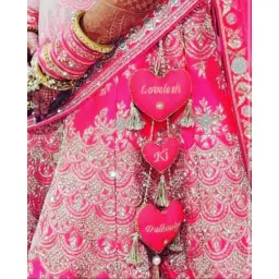 The Bride Made Women's Customized Satin Tassel/Lehenga Latkan with Name (Pink/Red, 24 Inch) image 5
