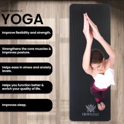 Crown Cult Yoga Mat for Women and Men 13MM NBR Material with Carrying Strap, Extra Thick Exercise Mats for Workout Yoga Mat for Women for Workout, Yoga, Fitness, Exercise Mat Anti Slip Yoga Mats Exercise Mat for Home, Gym, Pilates & Workout (With 1 Year Warranty) image 2