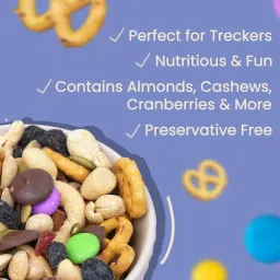Atom Eats | American Trail Mix - 60g | Premium Blend of Pretzels, Roasted Almonds, Cashews, Pumpkin Seeds, Peanuts, Dried Cranberries, Choco Gems | Omega 3 Rich Snack | Healthy, Tasty & Energizing Snacking image 3