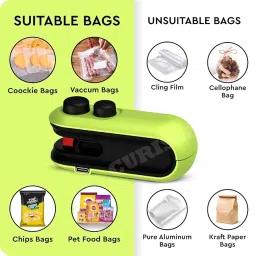 Portable Mini Sealing Machine, Handheld Packet Sealer for Food, Snacks, Kitchen Accessory for Home, Plastic Bags Sealing Machine, 1 YEAR Warranty (Dark Green) image 2