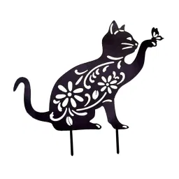 2pcs Iron Cat Garden Stakes Silhouettes Art Decoration Outdoor Park Patio image 3
