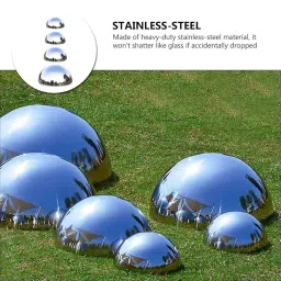 Zyvola Reflective Decorative Balls for Garden Decor - 4 Pack Hollow Sphere Mirror Gazing Globes with Solar Lights image 2