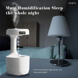 Exxelo "Experience Ultimate Relaxation with 800ml Cool Mist Humidifier | Anti-Gravity Air Humidifier | LED Clock Display | Aroma Diffuser & Night Light with 10-Year Warranty" image 2
