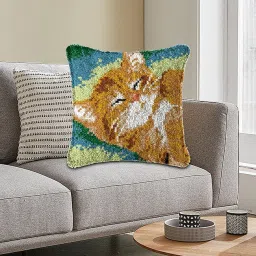 MERISHOPP DIY Pillow Case Pattern Cute Embroidery for Festival Adults Beginners C Crafts | Needlecrafts & Yarn | Rug Making | Latch Hooking | Latch Hooking Kits image 4